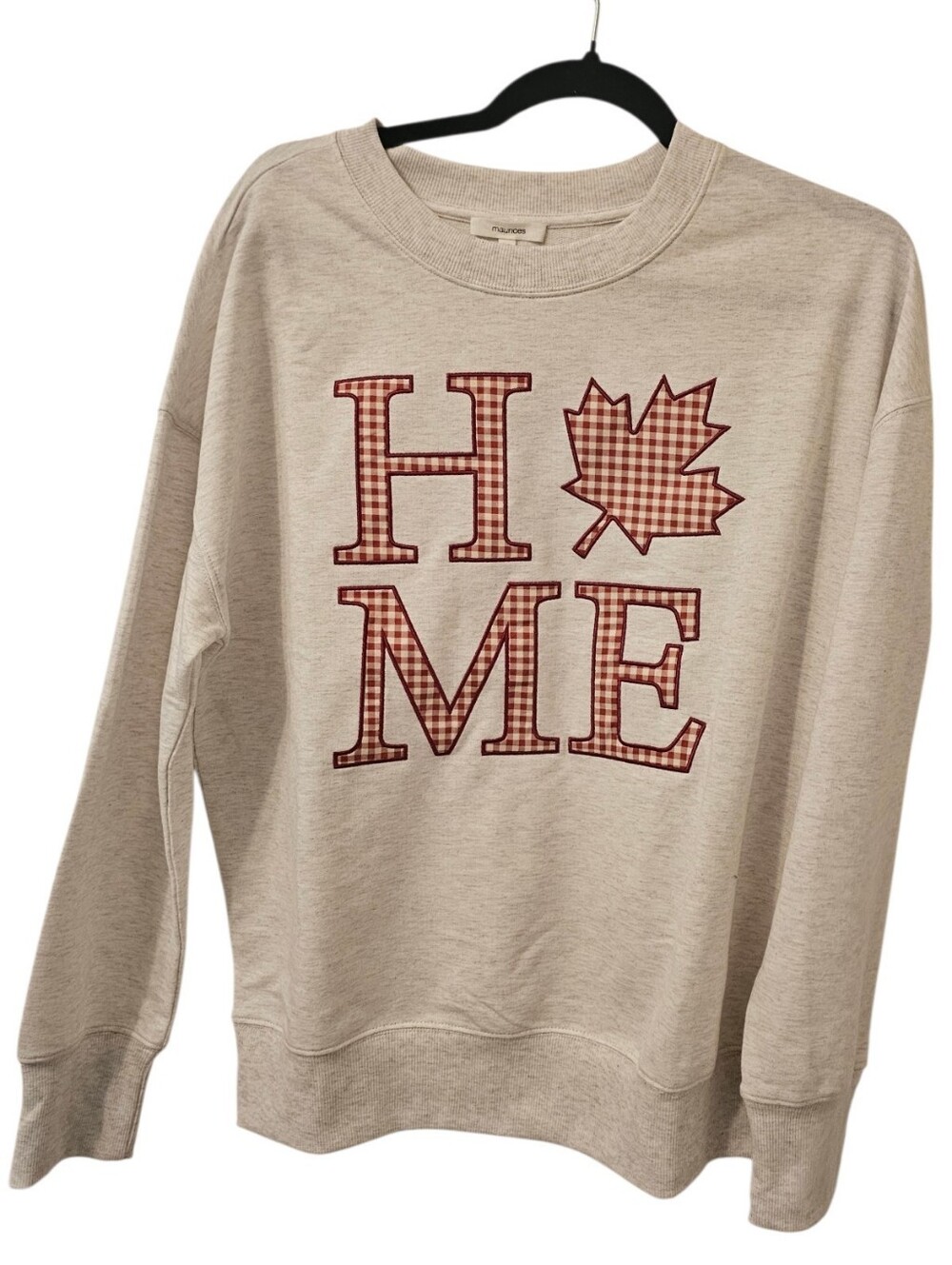 Multi-Coloured Maurices Women's Plaid "Home" Sweatshirt